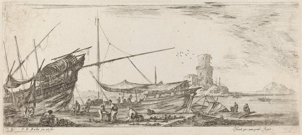 Vista del puerto de Stefano della Bella