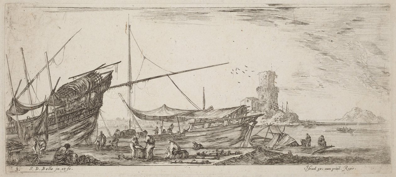 Vista del puerto de Stefano della Bella