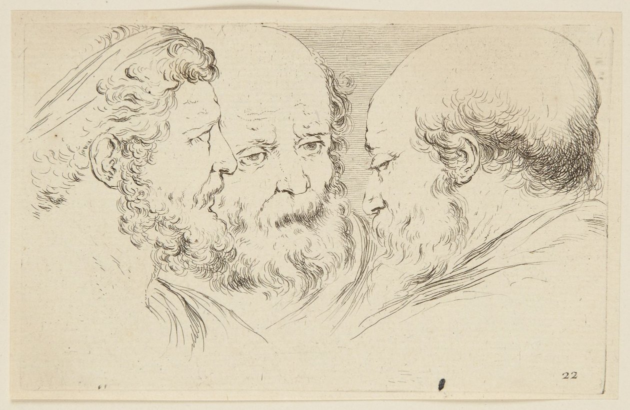 Estudios de cabezas (Colección de diversas piezas para el arte del retrato, 24) de Stefano della Bella