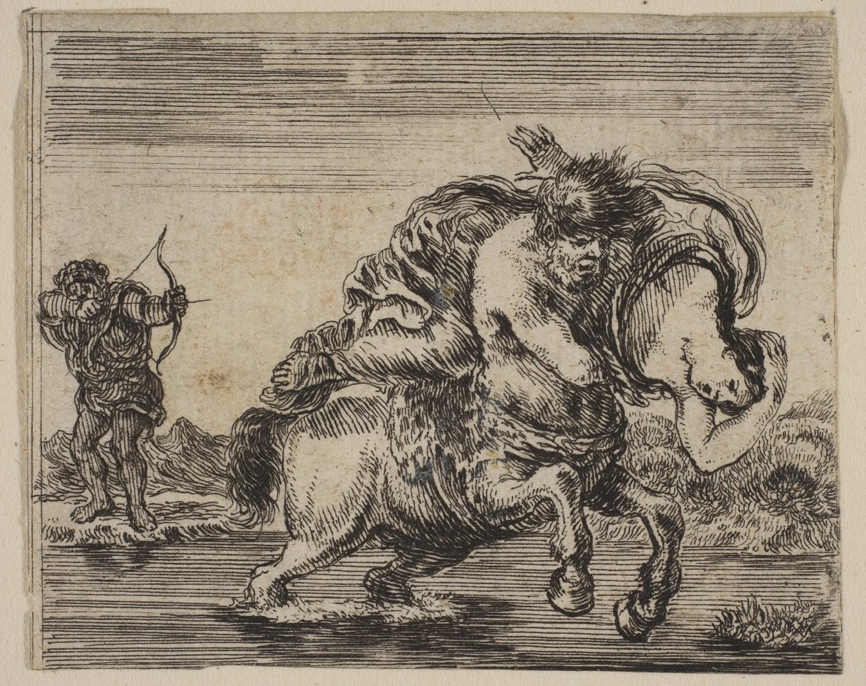 Hércules y Deianira, del Juego de la Mitología de Stefano della Bella