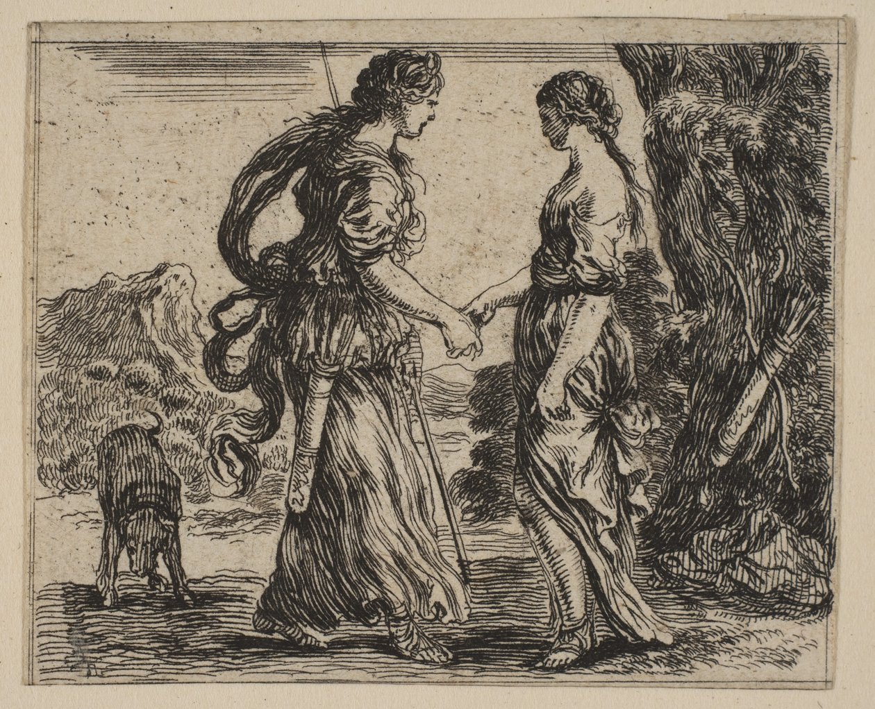 Júpiter y Calisto, del Juego de la Mitología Jeu de la Mythologie, 1644 de Stefano della Bella