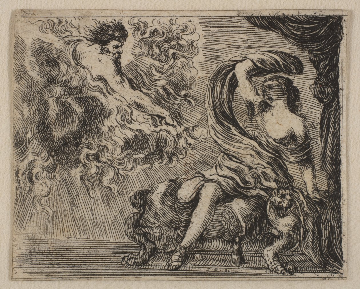 Júpiter y Semele, del Juego de la Mitología de Stefano della Bella