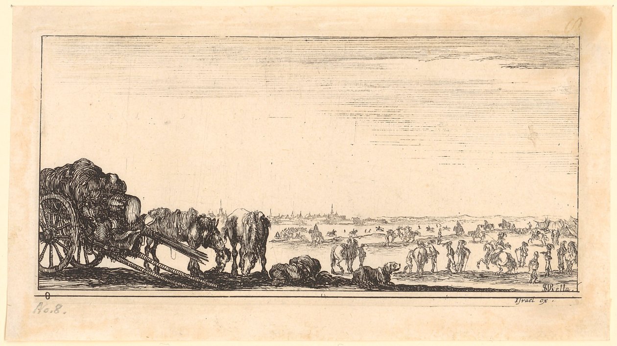 Carro tirado por dos caballos de Stefano della Bella