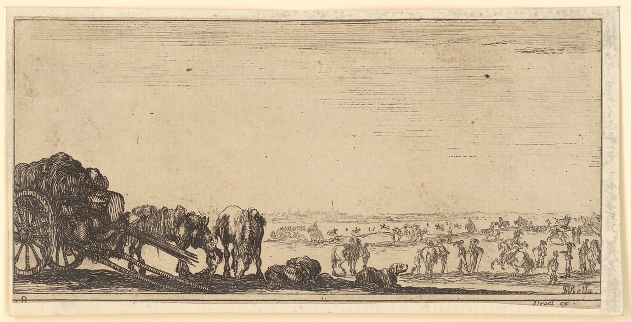 Carro tirado por dos caballos de Stefano della Bella