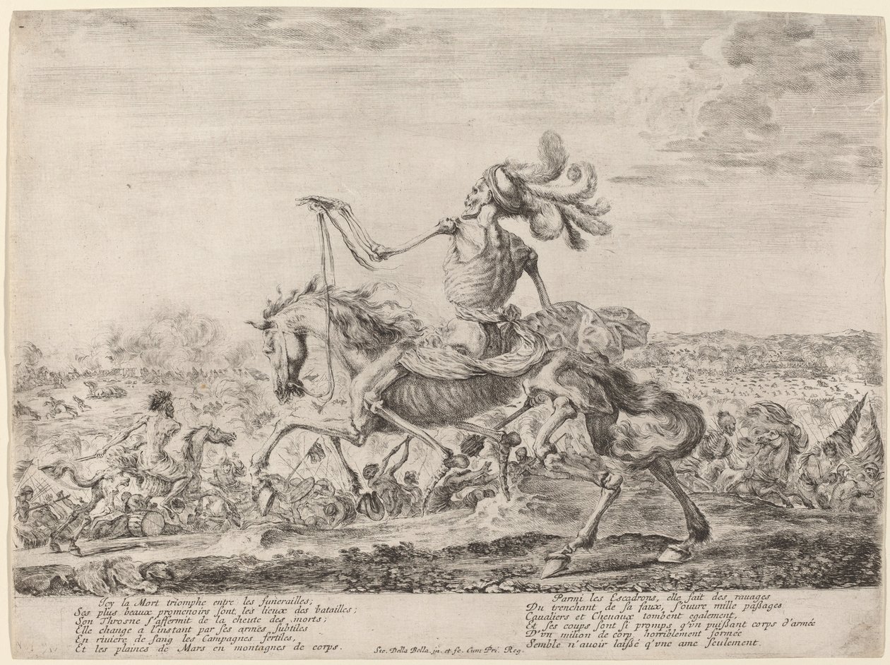 La Muerte en un campo de batalla, 1648 de Stefano della Bella