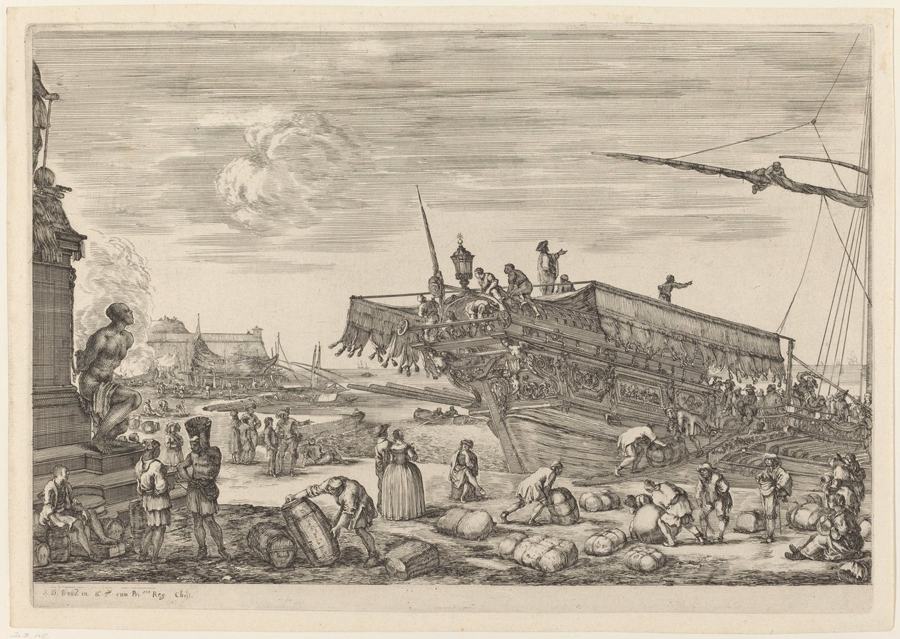 Cargando un barco, probablemente c. 1654-1655 de Stefano della Bella