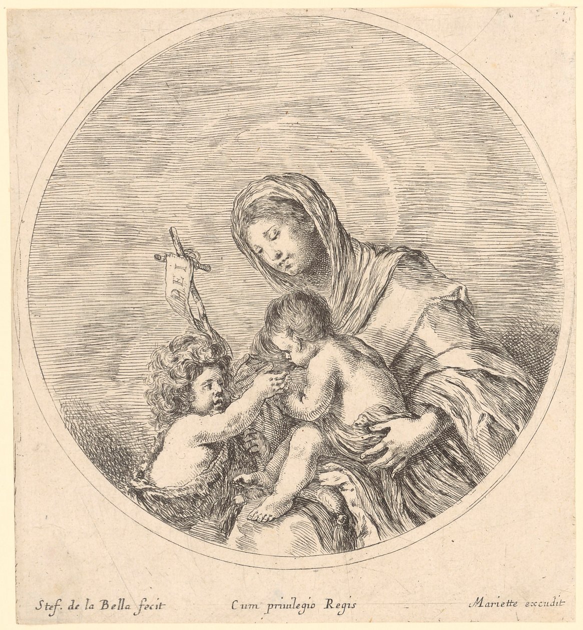 María con el Niño y Juan el Bautista de Stefano della Bella