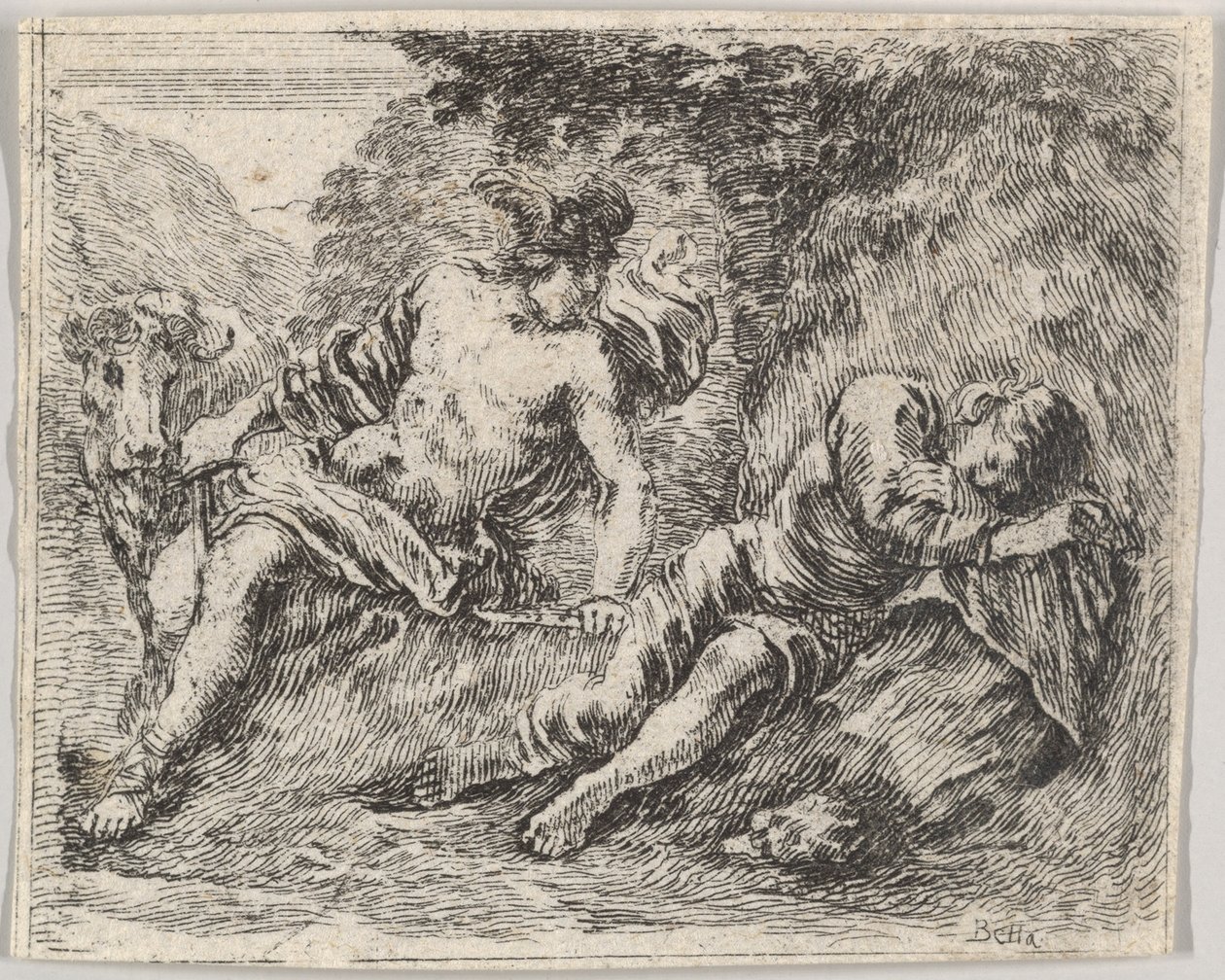 Mercurio y Argos, del Juego de la Mitología Jeu de la Mythologie, 1644 de Stefano della Bella