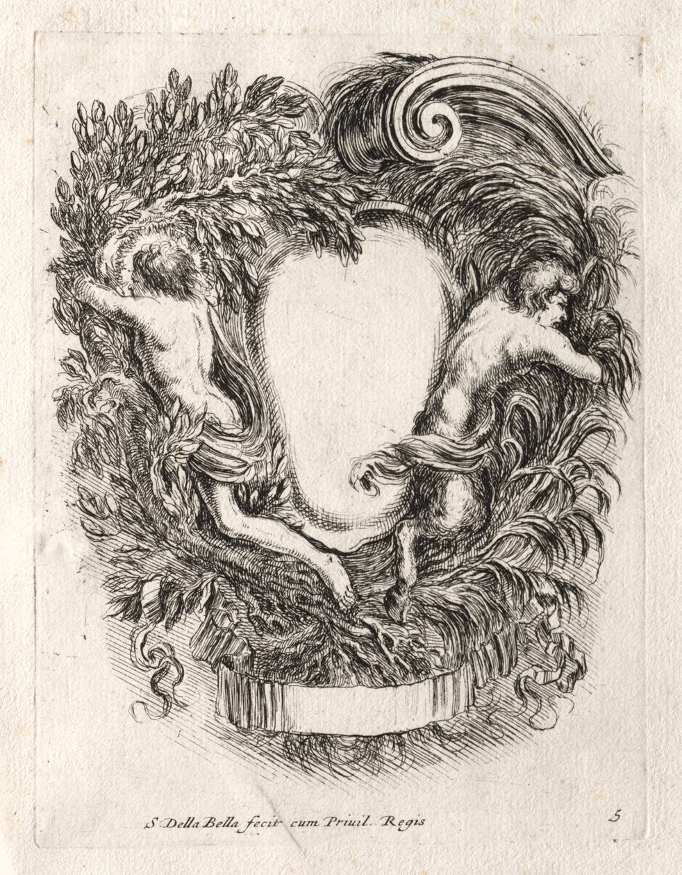 Nuevo modelo para un cartucho, 1647 de Stefano della Bella