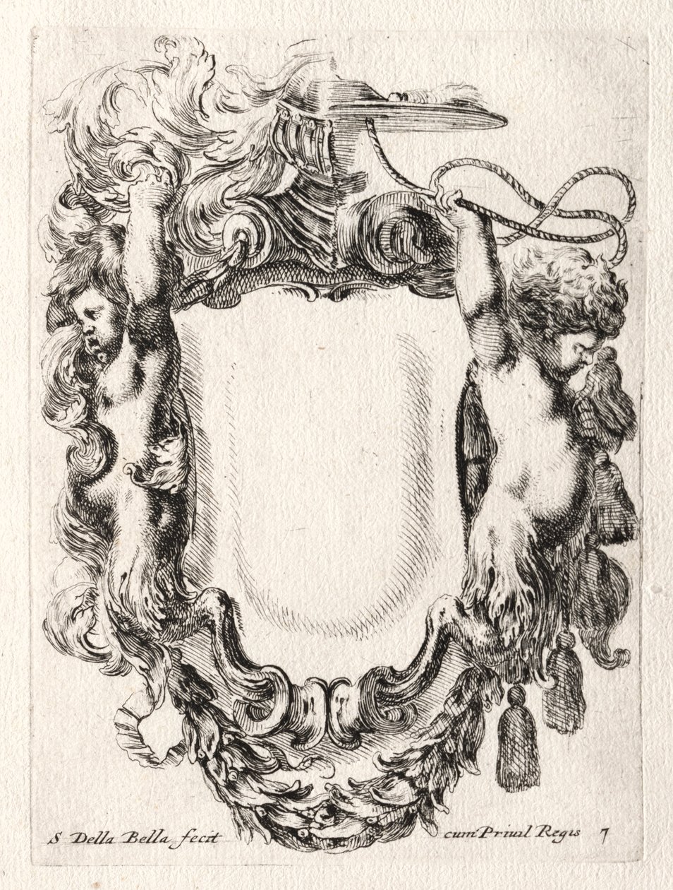 Nuevo modelo para un cartucho, 1647 de Stefano della Bella