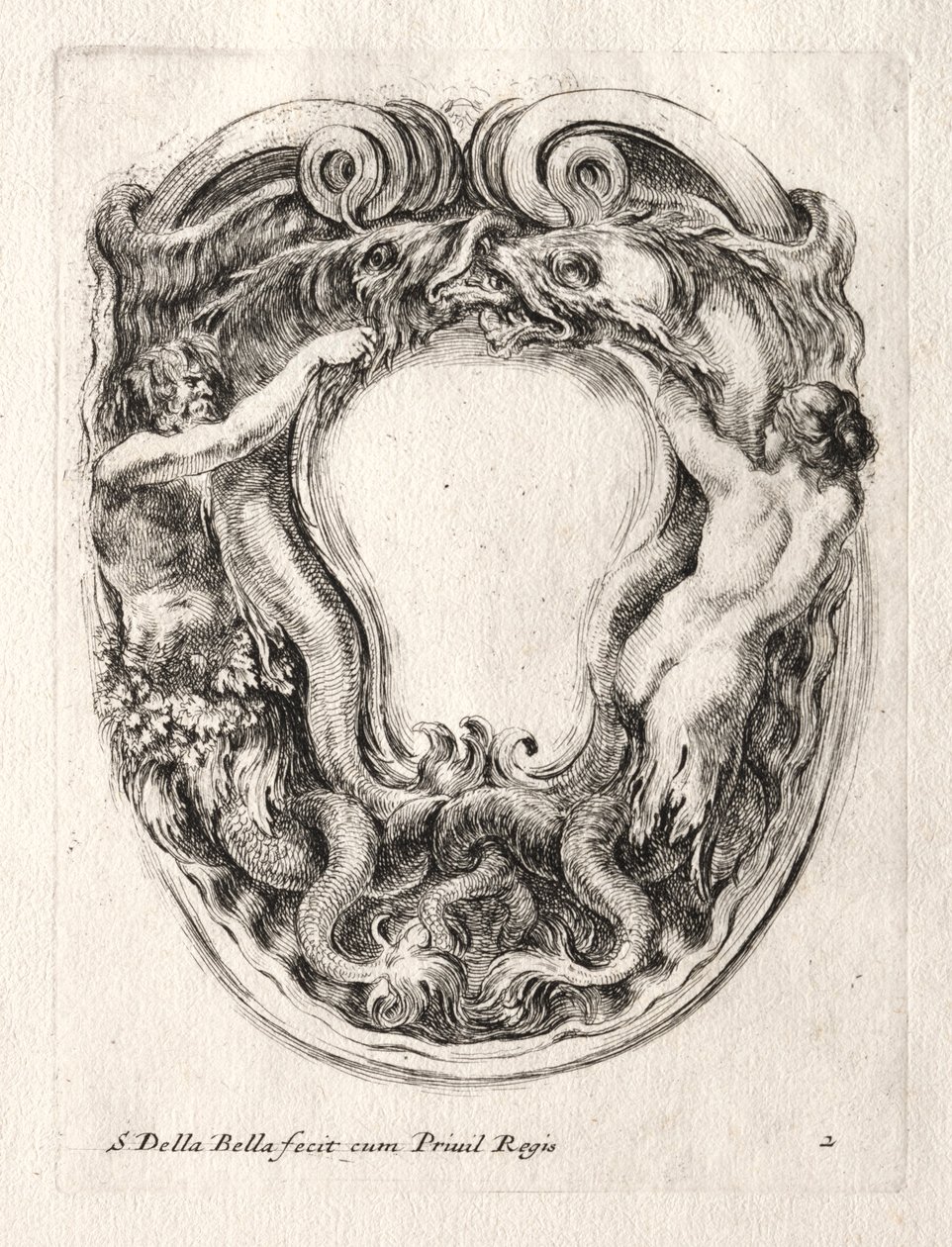 Nuevo modelo para un cartucho, 1647 de Stefano della Bella