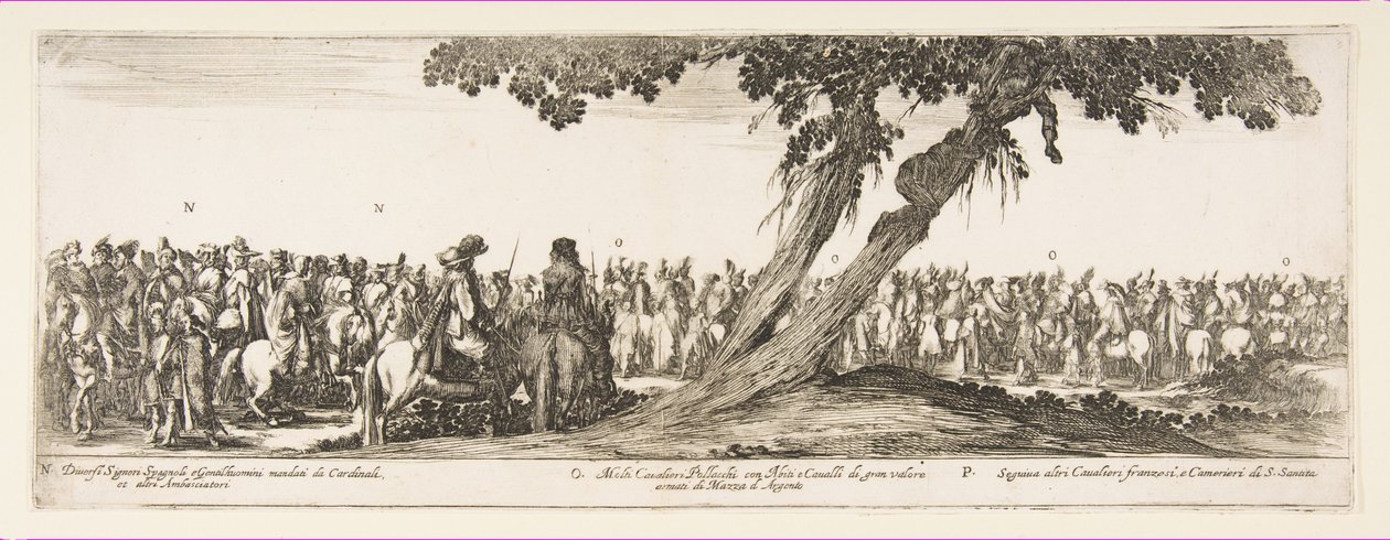 Parte de la entrada de la Legación Polaca N. O. P., 1633 de Stefano della Bella
