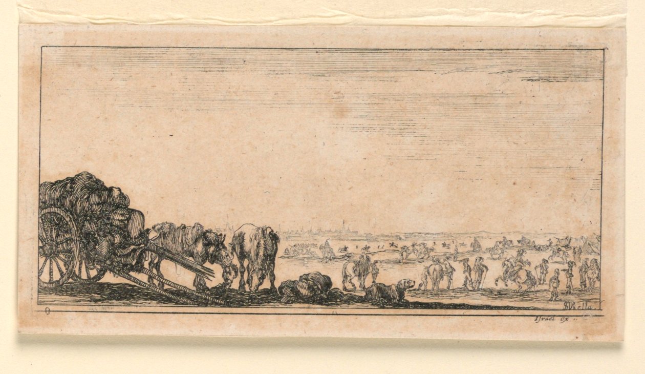 Placa 8, de "Desseins de Queleques Conduites de Troupes, Canons, et Ataques de Villes" de Stefano della Bella