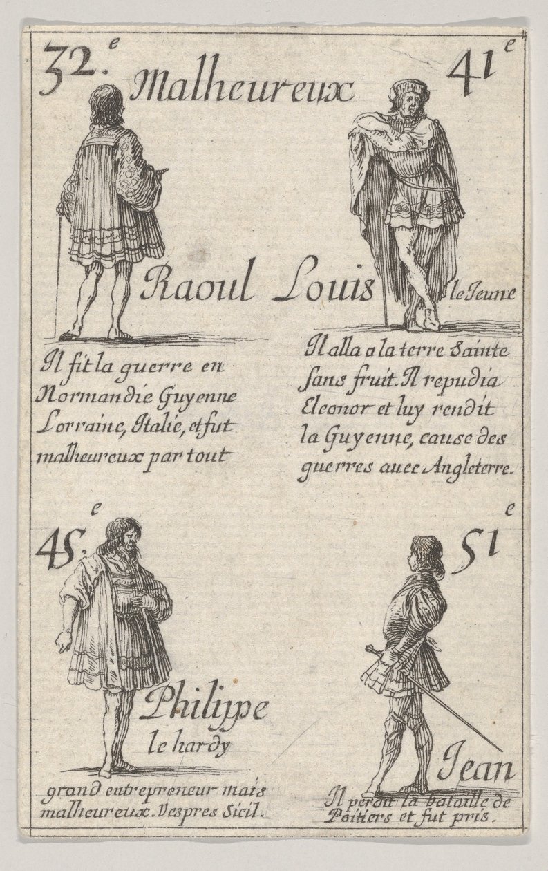 Raoul... Luis el Joven..., del Juego de los Reyes de Francia, 1644 de Stefano della Bella