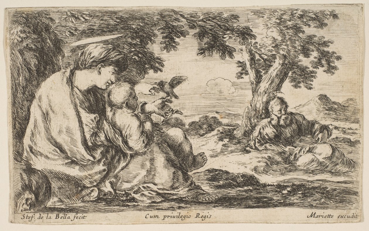 Descanso en la huida a Egipto, ca. 1641 de Stefano della Bella