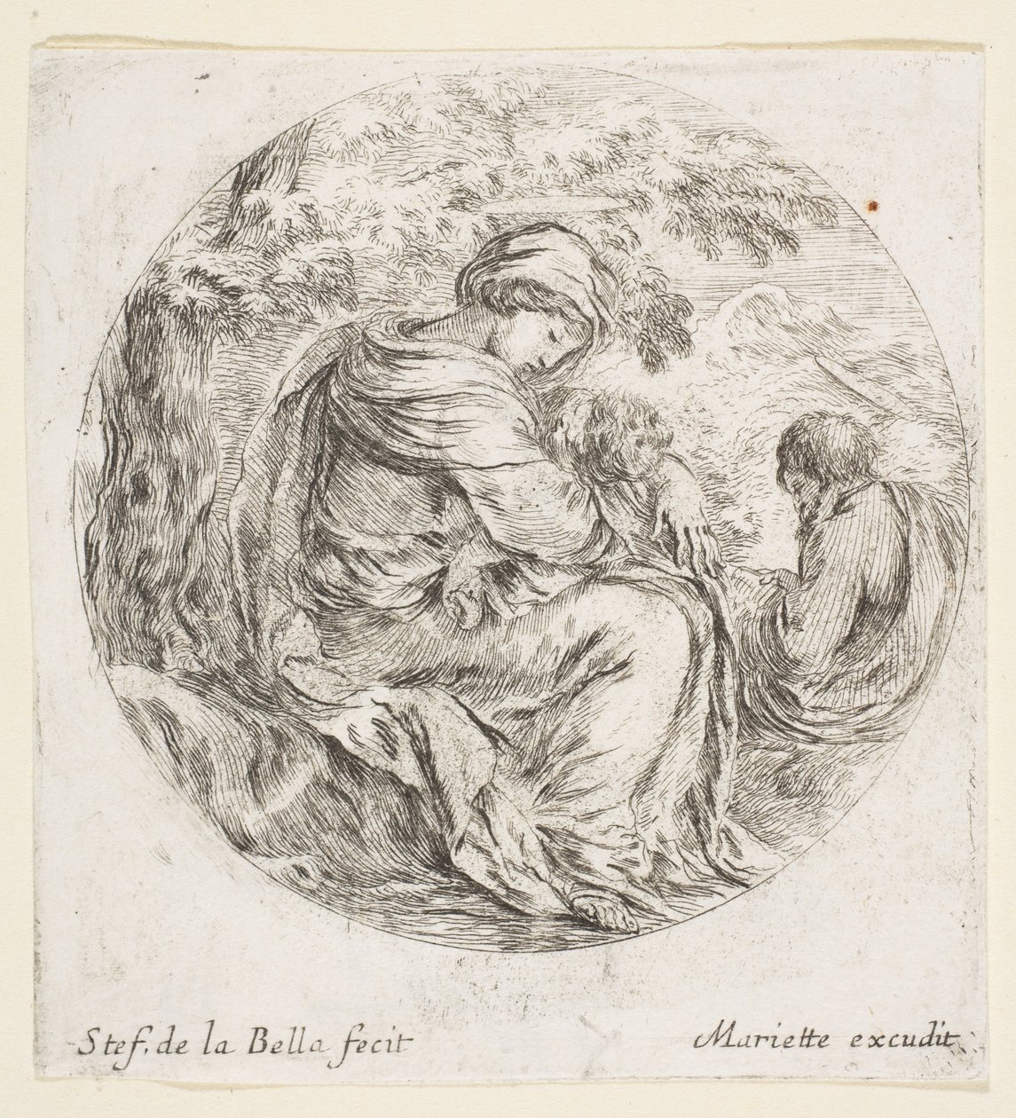 Descanso en la huida a Egipto, ca. 1641 de Stefano della Bella