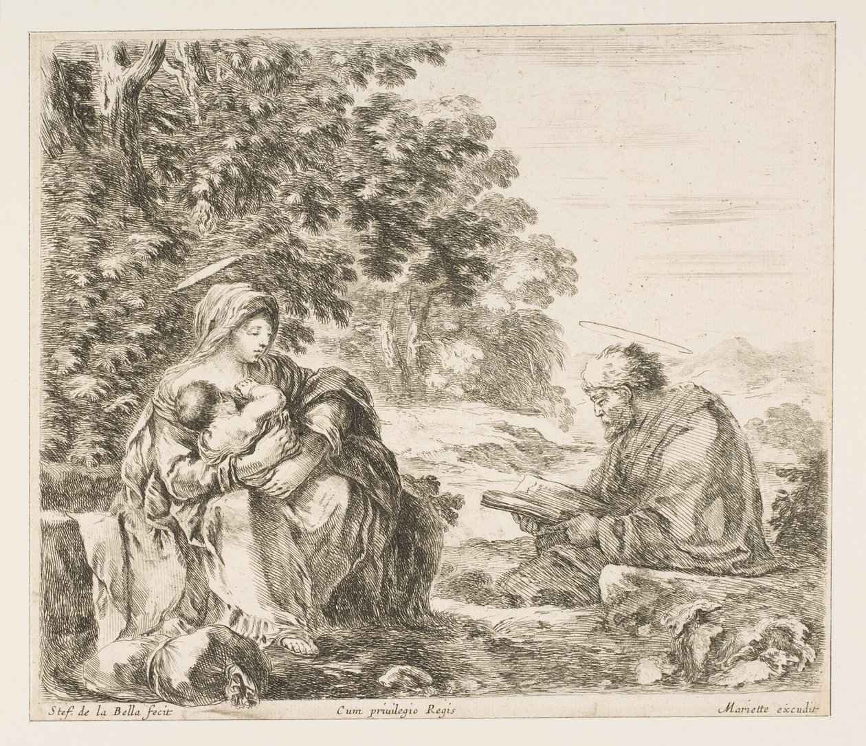 Descanso en la huida a Egipto de Stefano della Bella