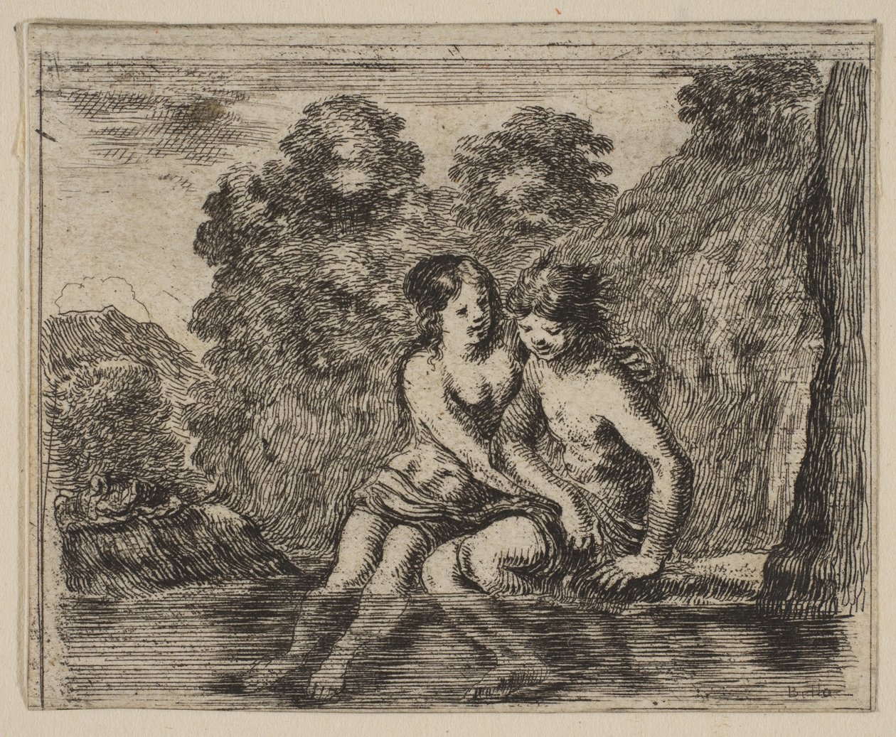 Salmacis y Hermafrodito, del Juego de la Mitología, 1644 de Stefano della Bella