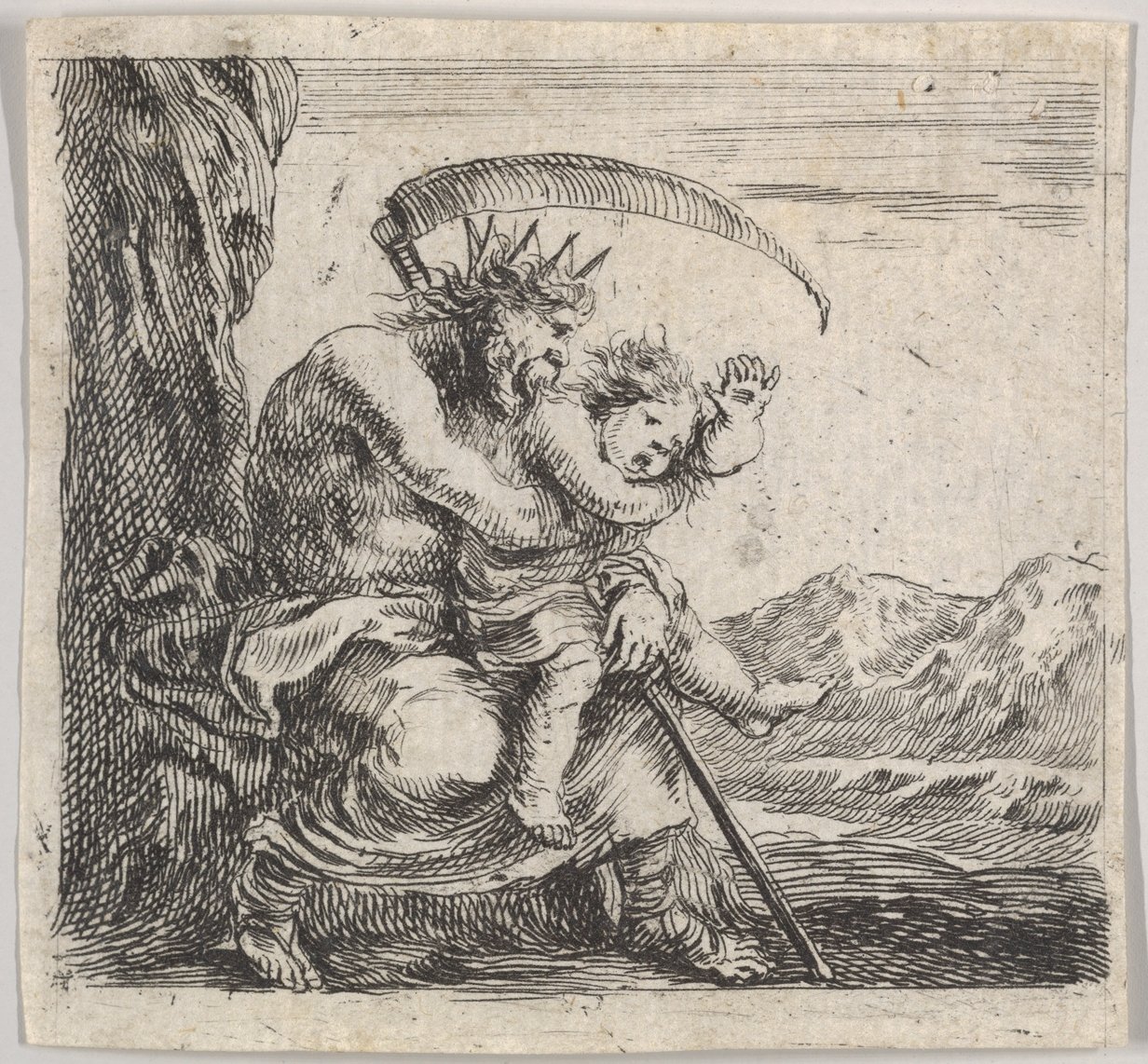 Saturno, del Juego de la Mitología de Stefano della Bella