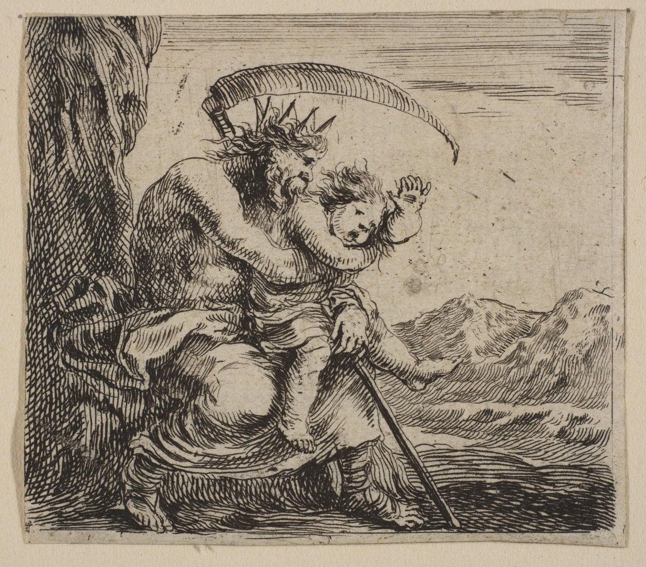 Saturno, del Juego de la Mitología Jeu de la Mythologie, 1644 de Stefano della Bella