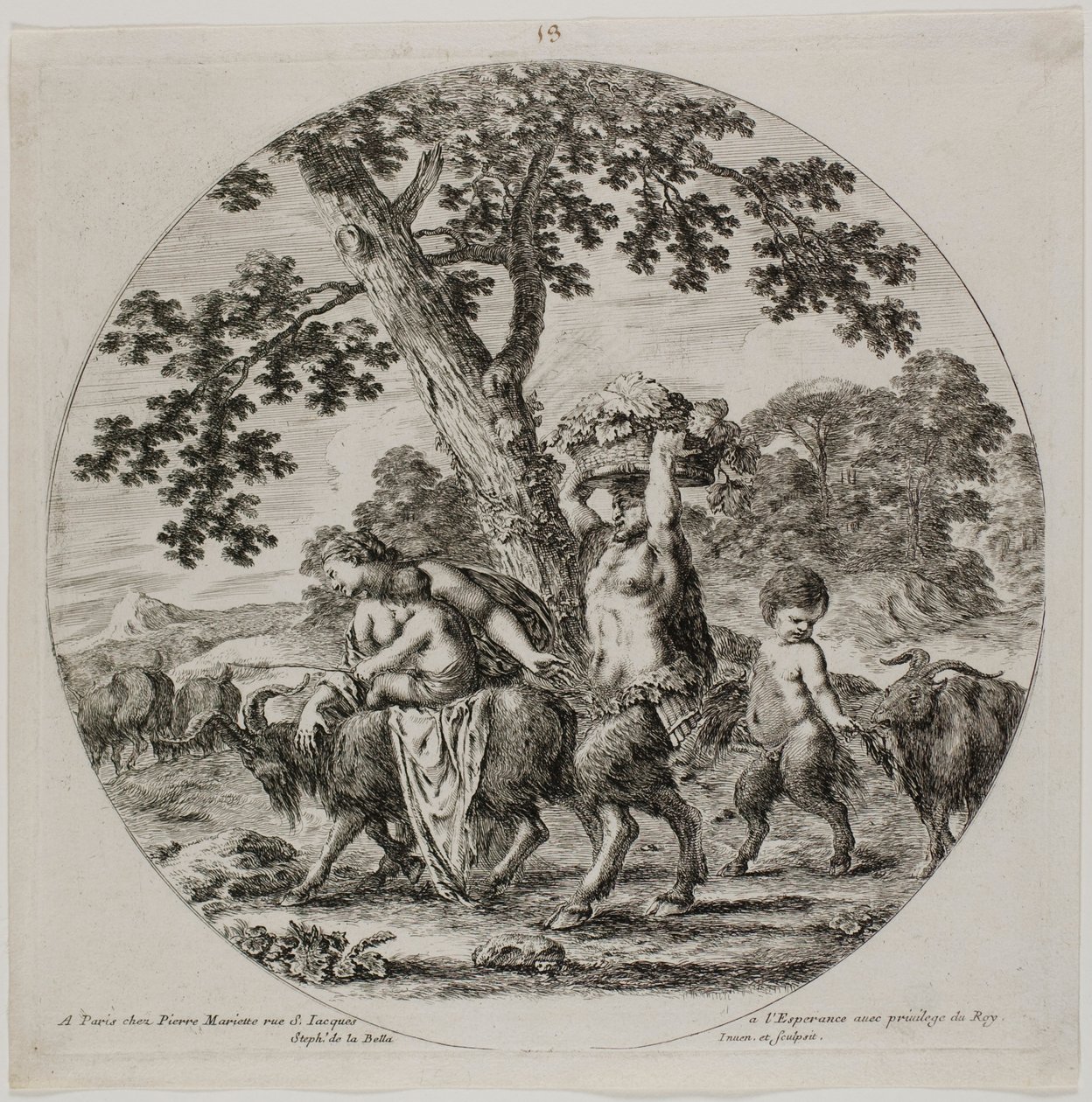 Familia de Sátiros Caminando de Stefano della Bella