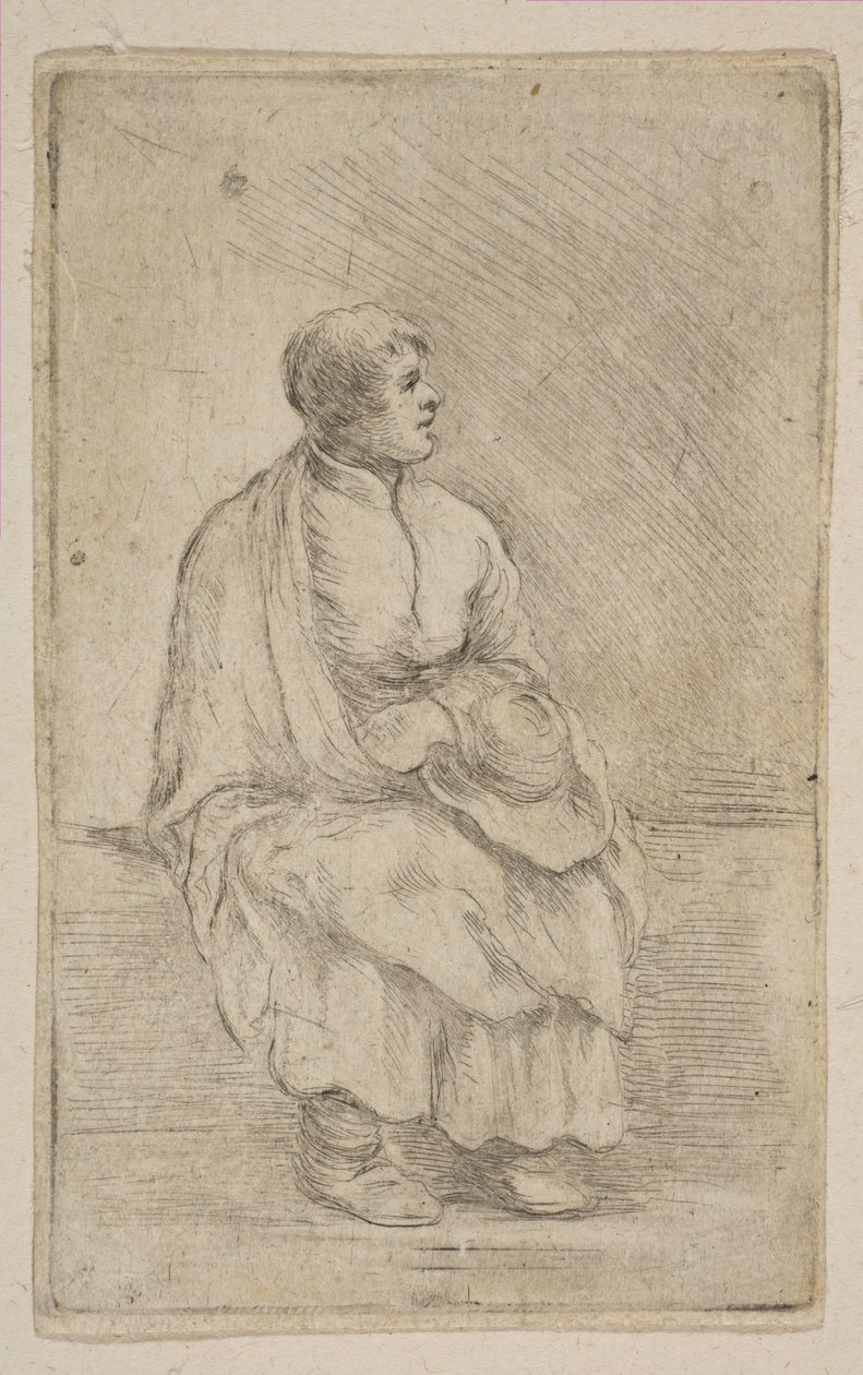 Eclesiástico sentado, ca. 1662 de Stefano della Bella