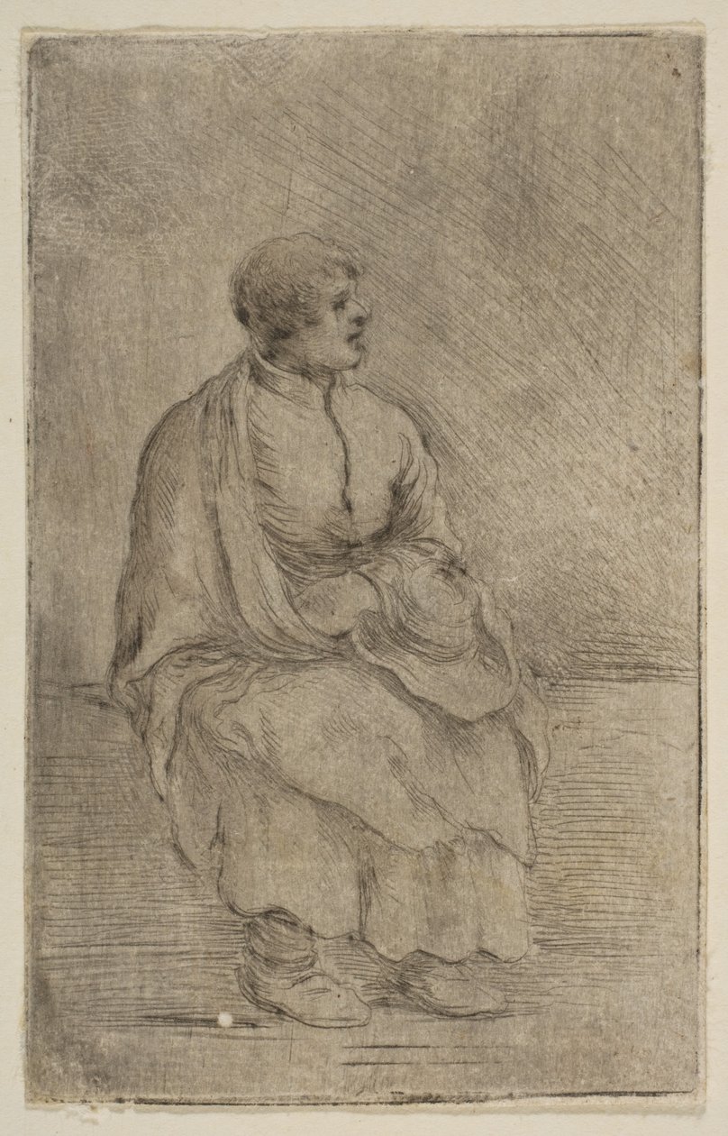 Eclesiástico sentado, ca. 1662 de Stefano della Bella