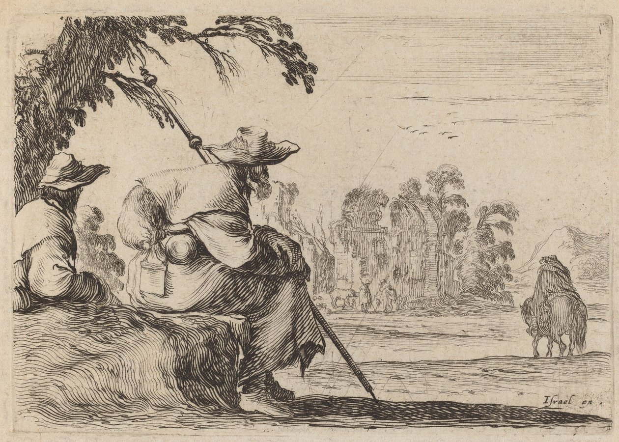 Peregrinos sentados, 1642 de Stefano della Bella