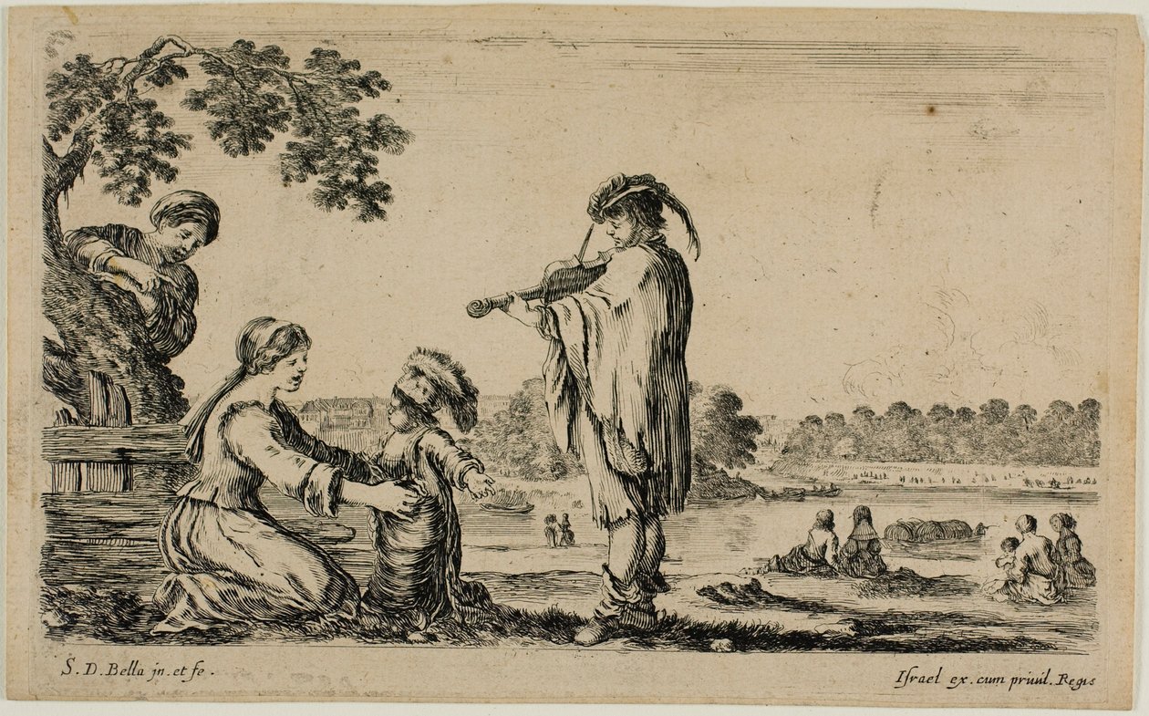 Violinista de pie, de Figuras diversas del campo de Stefano della Bella