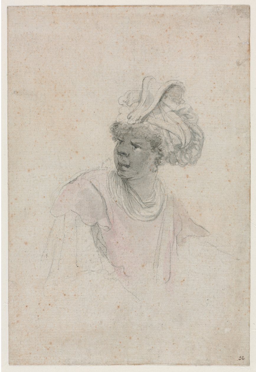 Estudio de un moro, mirando a la izquierda, c. 1657 de Stefano della Bella