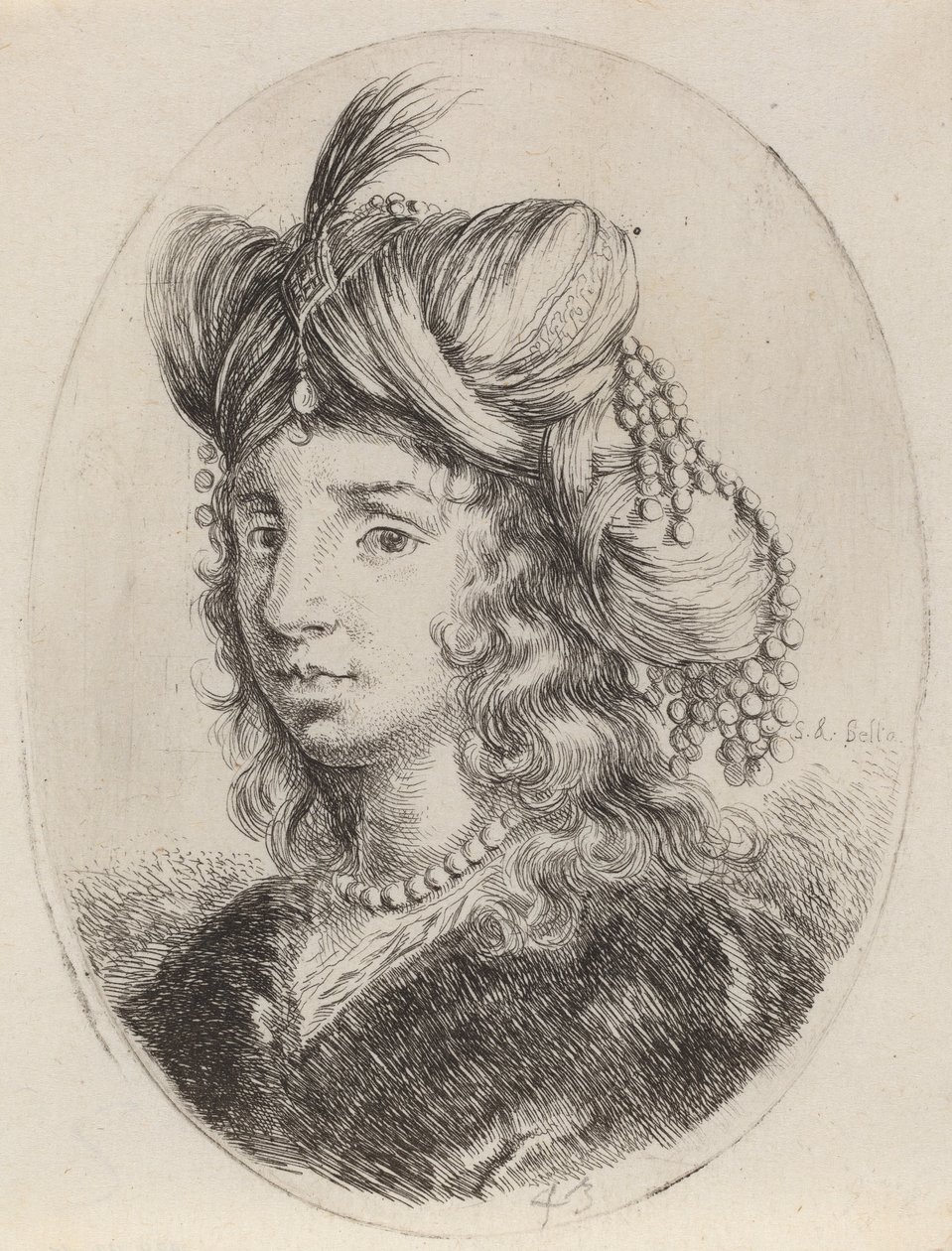 Sultana Adornada con Perlas, Girada a la Izquierda, 1649-1650 de Stefano della Bella