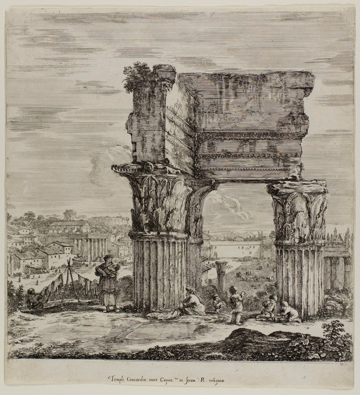 Templo de Concordia y el Foro Romano de Stefano della Bella
