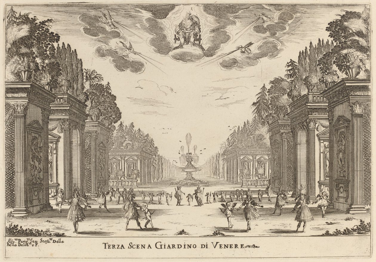 Terza Scena Giardino di Venere, 1637 de Stefano della Bella