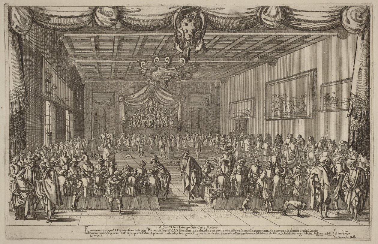 El banquete de los Piacevoli de Stefano della Bella