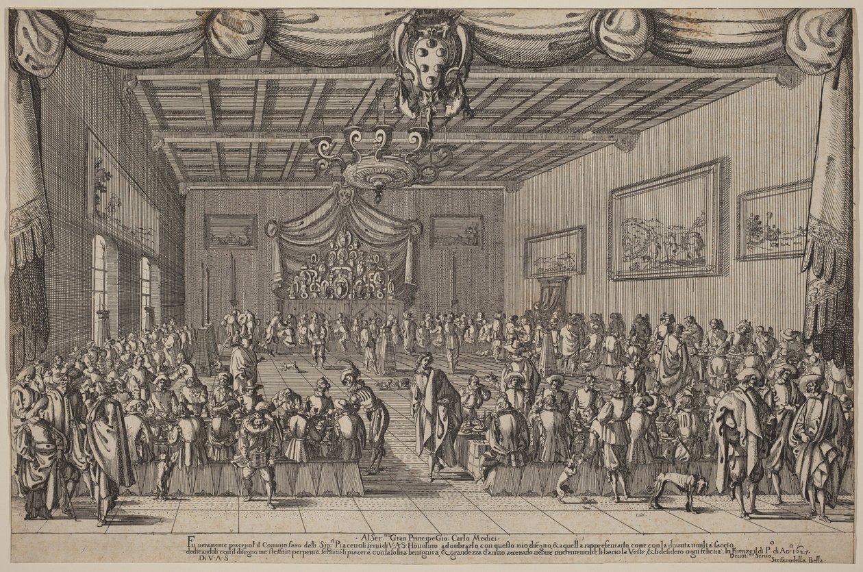 El banquete de los Piacevoli de Stefano della Bella
