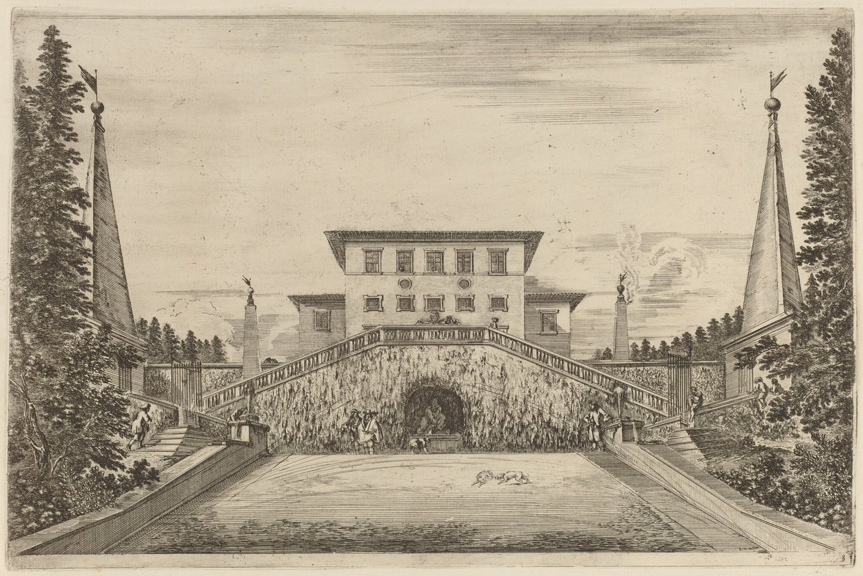 La Gran Escalera, probablemente 1653 de Stefano della Bella