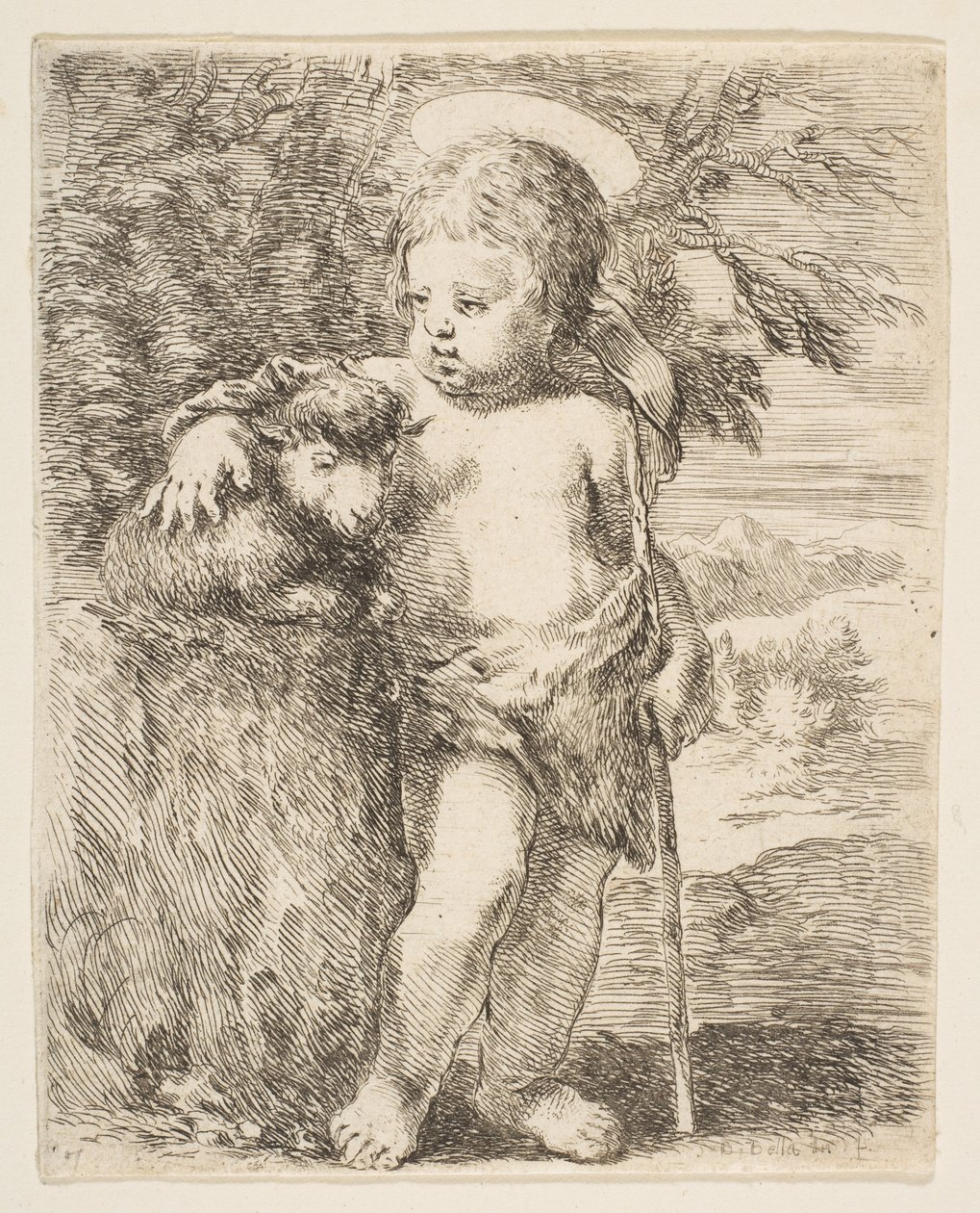 El Niño San Juan Bautista con su cordero, ca. 1649 de Stefano della Bella