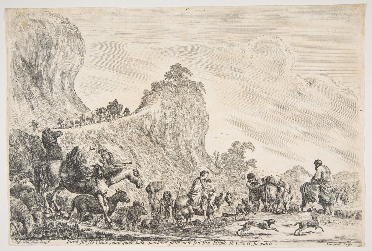 El viaje de Jacob en Egipto, ca. 1647 de Stefano della Bella