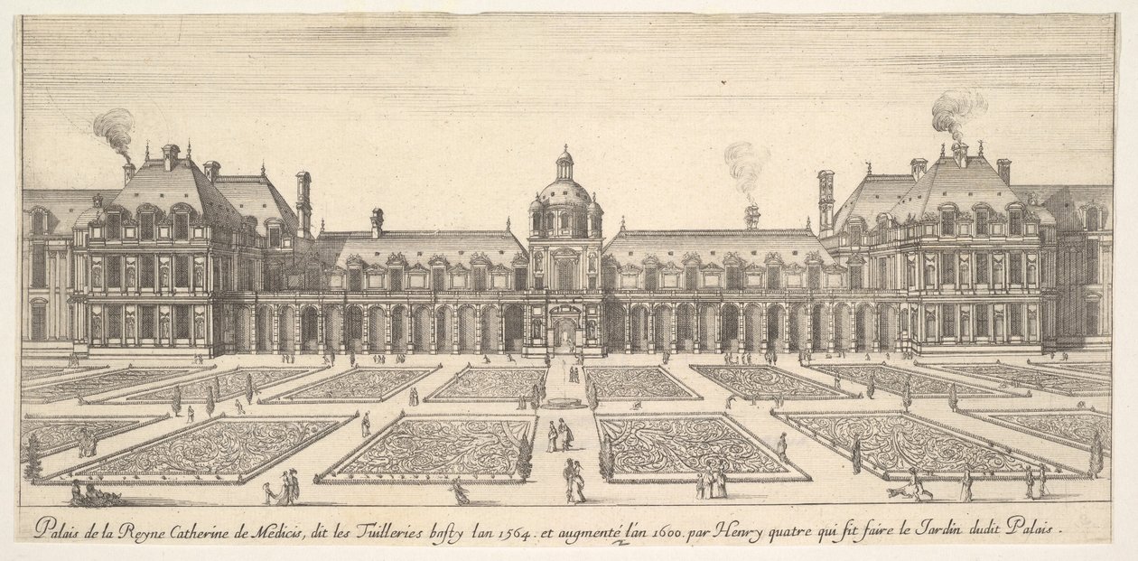 El palacio de Catalina de Médici, llamado las Tullerías, de Various views of remark..., 1649-51 de Stefano della Bella