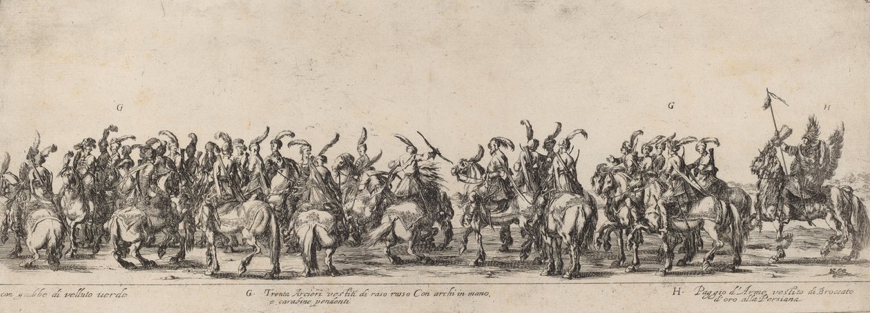 Treinta arqueros y pajes, 1633 de Stefano della Bella