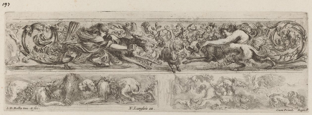 Tres Bandas Ornamentales, probablemente 1648 de Stefano della Bella