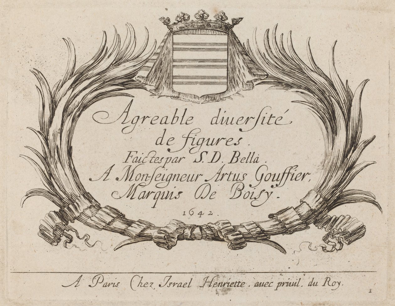Página de título para "Agreable diversite de figures" de Stefano della Bella