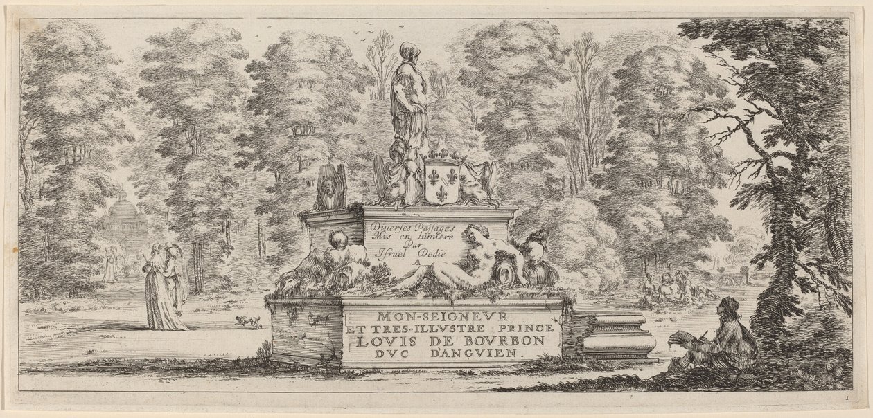 Página de título para Divers paysages, en o antes de 1647 de Stefano della Bella