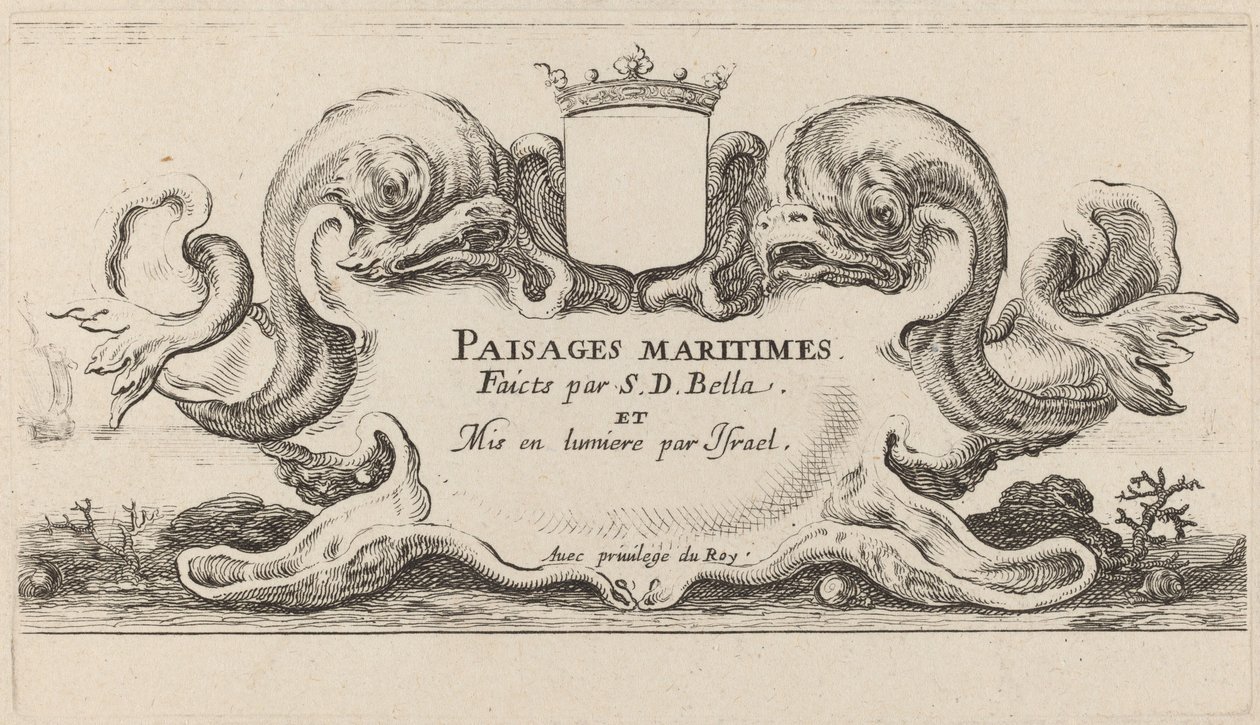 Página de título para "Paysages maritimes" de Stefano della Bella