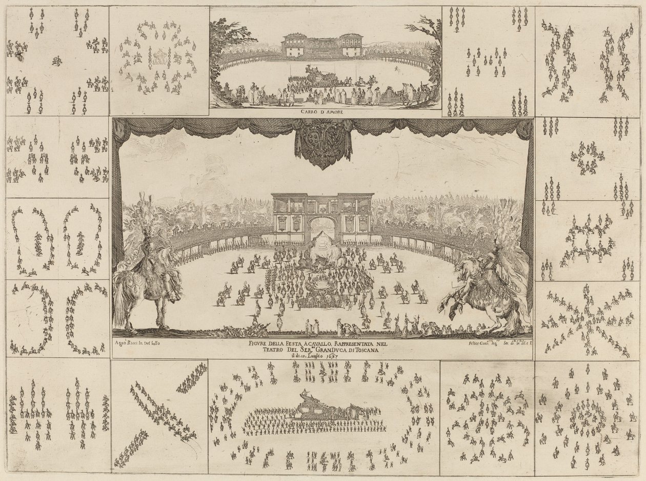 Torneo ejecutado en Florencia para el matrimonio del Gran Duque Fernando II, 1637 de Stefano della Bella
