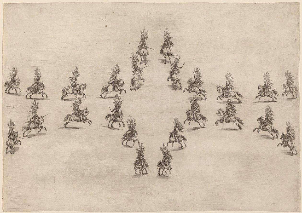 Veinticuatro Caballeros en un Óvalo, 1652 de Stefano della Bella