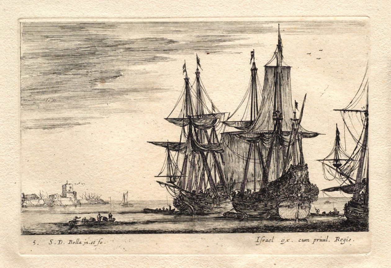 Dos barcos a punto de levar anclas de Stefano della Bella