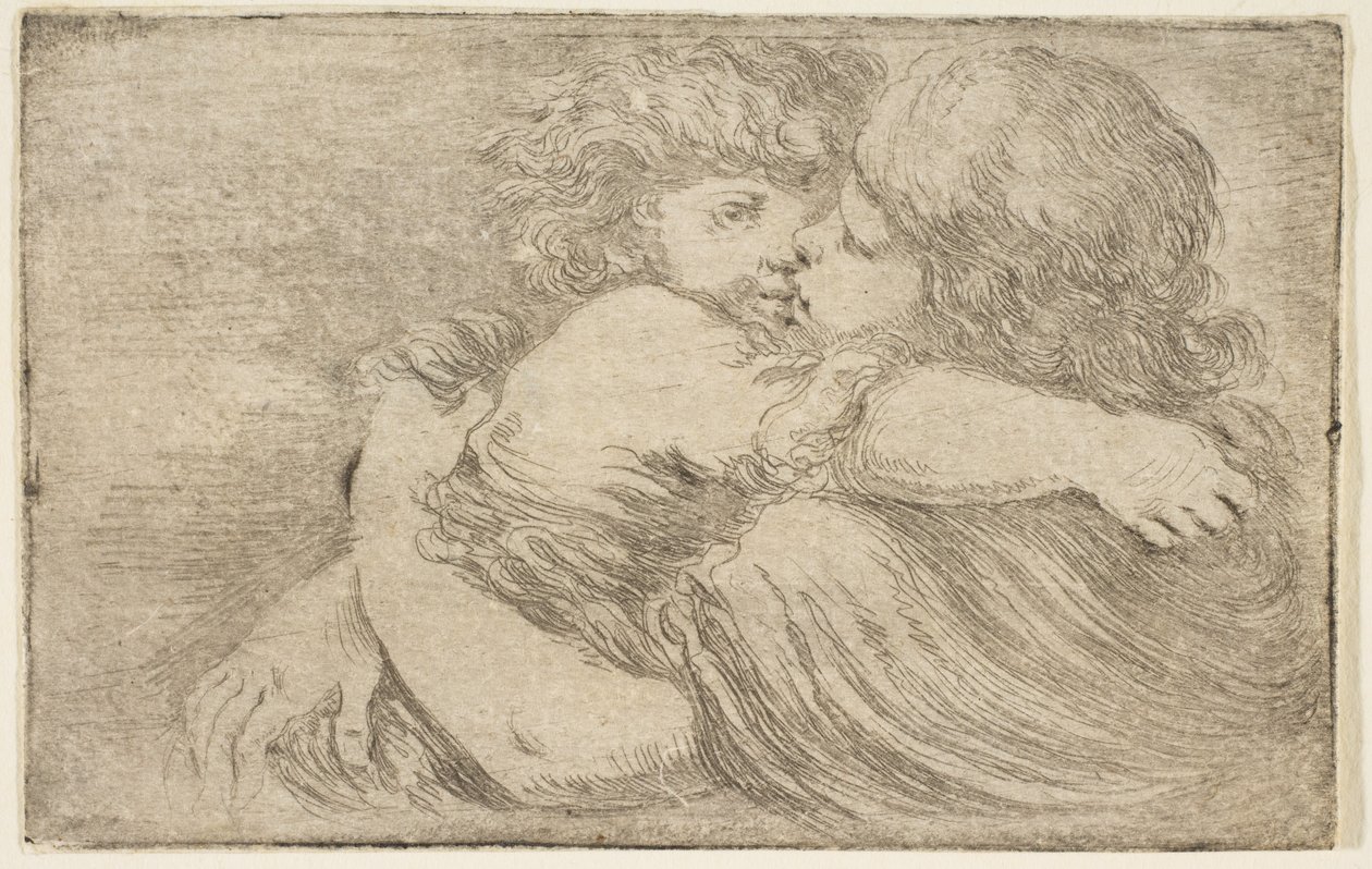 Dos niños abrazándose, ca. 1662 de Stefano della Bella