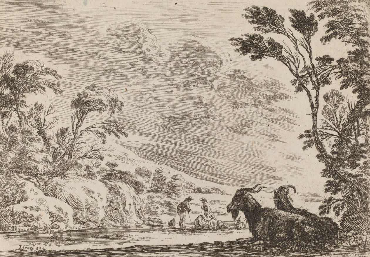 Dos Cabras Acostadas, 1642 de Stefano della Bella