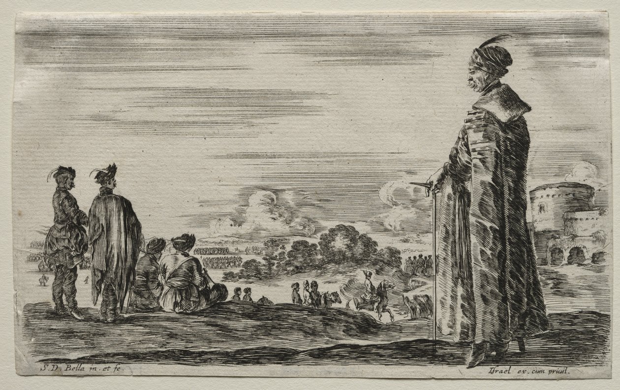 Varias Figuras y Paisajes: Un Grupo de Caballeros Polacos de Stefano della Bella